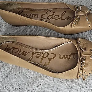 Sam Edelman Raisa studded bow tan slip on ballet flats sz 7.5 thumbnail 2