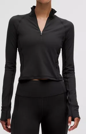 Lululemon Its Rulu Run Ribbed Cropped Half Zip thumbnail 1