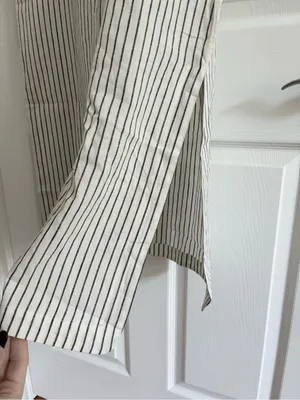 Calia Swim Coverup Dress Yucatan Stripe Ivory Linen Blend Button Down NWT Medium thumbnail 8