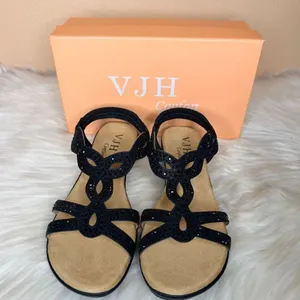 VJH Confort Rhinestone Sandals Size 7.5 Black thumbnail 3