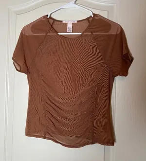 Victoria’s Secret NWOT Mesh Ruched Top, Sold Out, Size Medium. thumbnail 1