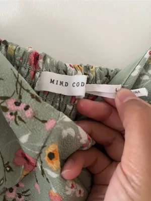 Sage Green Ditsy Floral Mini Dress Large Cottagecore Romantic Sundress Casual thumbnail 5