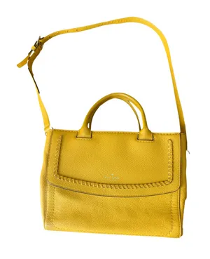 Kate Spade Margaux Saffron Yellow Satchel – Pebbled Leather Crossbody Tote thumbnail 1