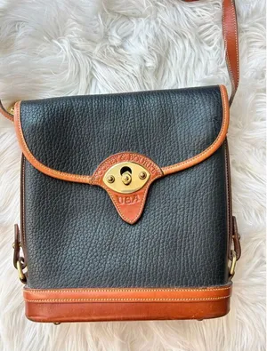 DOONEY & BOURKE Black Leather Crossbody Purse Bag (C-035) messenger bag Y2K thumbnail 1