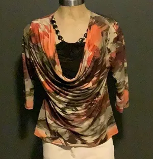 Dress Barn One-piece shirt with a scoop neck and halter. thumbnail 1