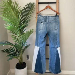 High Rise Wide Leg Multicolor Denim Flare Boutique Jeans thumbnail 8