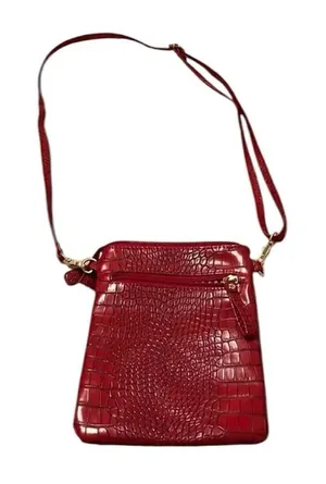 Unbranded perfect little crossbody bag w/lots of packets & cute croc design EUC thumbnail 1