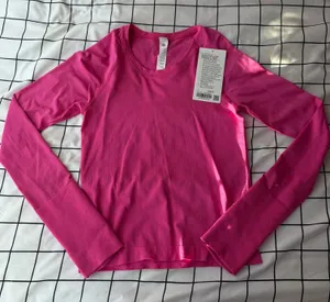 Sonic Pink Lululemon Long Sleeve Swiftly Tech, Size 4, Race Length 2.0” thumbnail 1