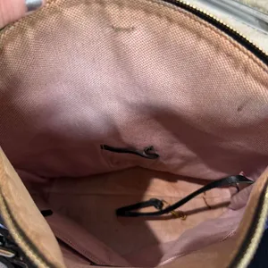 Black leather Dooney & Dillen Black Pebble Leather Hobo Shoulder Bag Gold Accent thumbnail 7