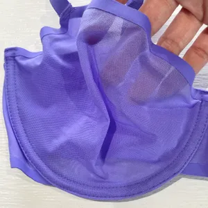 New Aerie SMOOTHEZ Mesh Unlined Underwire Balconette Bra Purple Size 34DDD thumbnail 5
