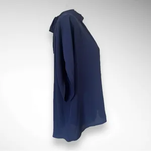 EMERY ROSE Women's Navy Tie Back Batwing Sleeve High-Low Hem Top Large | EUC thumbnail 5
