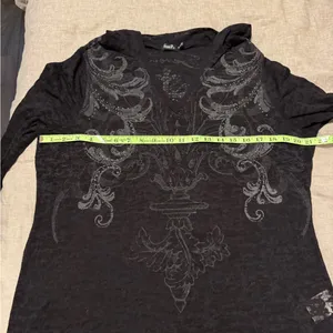 Seven7 See-Through Hooded Graphic Top thumbnail 7