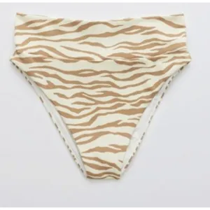 Aerie Womens Pique Animal Print Bikini Set High Waisted Scoop Neck Cheeky SZ M/L thumbnail 2