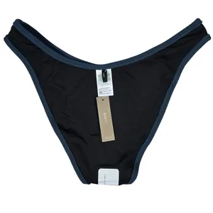 J. Crew Textured curved-waist cheeky bikini bottom in Navy L‎ NWT thumbnail 4