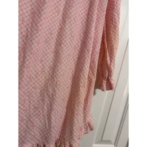 Flirts by Donnkenny‎ Nightgown Vintage Cottagecore Pink Ruffle Grid Floral OS thumbnail 5