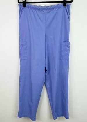Denver Hayes Solid Blue Cargo Scrub Pants Bottoms Size XS thumbnail 1