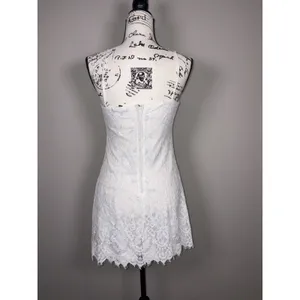Trixxi White Lace Mini Dress Womens Size Small Spaghetti Strap Sleeveless Party thumbnail 6