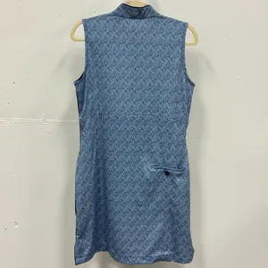 EP New York‎ Women's Golf Dress Blue White Basketweave Geometric Quarter Zip M thumbnail 2