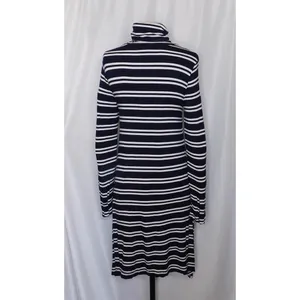 Anthropologie MAEVE Navy Blue White Striped Turtleneck‎ Jersey Knit Dress Small thumbnail 8