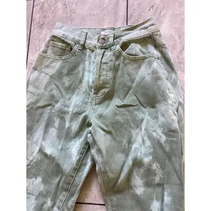 12th Tribe Green Tie Dye Tapered High Rise Jeans Button Fly S thumbnail 2