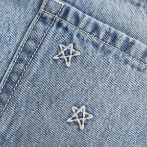Hollister Low-Rise Star Embroidered Denim Mini Skort NWT thumbnail 3