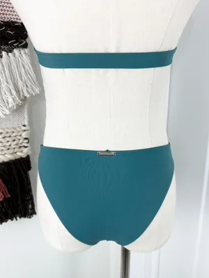 Mara Hoffman Samba Wraparound Bikini Top + Bottom Teal Sz XS thumbnail 6