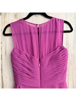 Azazie Women A4 Magenta Pleated Chiffon Fit Flare Formal Dress thumbnail 13