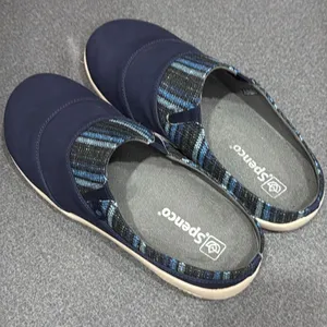 Spenco‎ Orthotic Nubuck Mules Siesta Nuevo Stripe Navy - 9 Wide B22A thumbnail 8