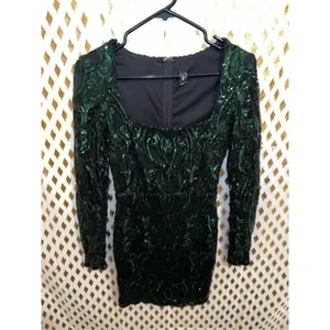 Windsor green sequin mini dress long sleeved size S thumbnail 6