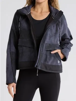 Free people Movement Canyon Crashin’ Textured Full Zip Active Jacket Sz Small thumbnail 1