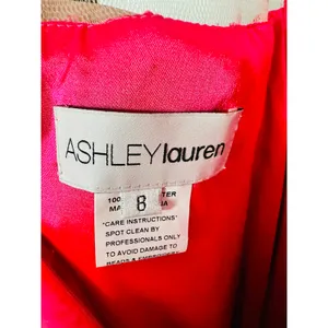 ASHLEYLAUREN Hot Pink Pleated Crystal Pearl Beaded One Shoulder Gown Size 8 thumbnail 8