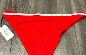 Women’s Shade & Shore Red Bikini Swimsuit Bottom Size Large (NWT) thumbnail 6