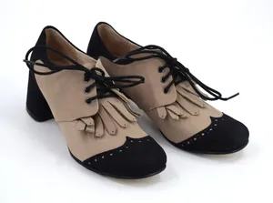 All Black by Anthropologie Womens Oxford Heel Shoes -‎ Lace Up, Tassel Detail thumbnail 1