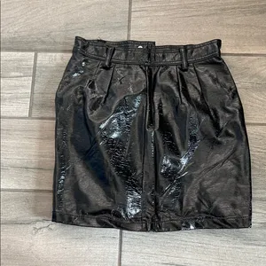 Silence + Noise Shiny Black Mini Skirt thumbnail 4