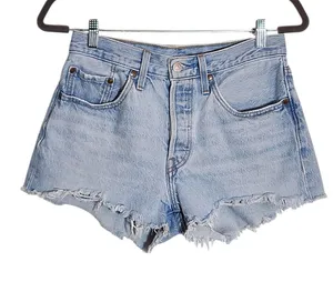 Levi's 501 Light Wash Cutoff Denim Shorts Size 27 thumbnail 1