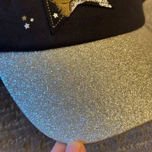 Disneyland Paris Is Magical Black Gold Glitter Tinkerbell Adult Hat‎ Cap NWT thumbnail 3