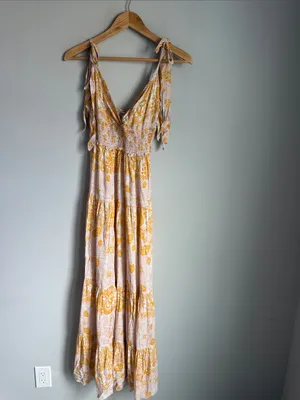 Free People Let's Smock About It Floral Print Maxi Dress In Ivory Combo Small thumbnail 2