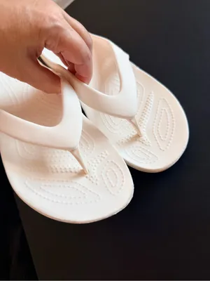 Crocs Women's Kadee II Flip Thong Sandal in white, lightweight, size 8 women's thumbnail 2
