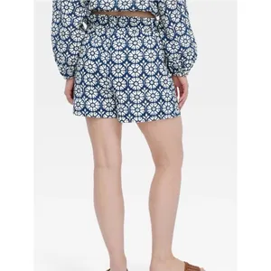 Roller Rabbit for Target Navy Blue Floral Cotton‎ Tassel Shorts Womens Medium thumbnail 3