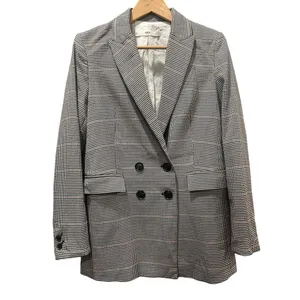 Mango Houndstooth Plaid Double Breasted Blazer Heritage Prep M thumbnail 2