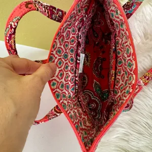 Vera Bradley Pink Shoulder Bag Zip Top Call me Coral Retired Pailsey Medallion thumbnail 10