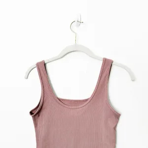 [Abercrombie & Fitch] Dusty Pink Seamless Rib Knit Scoop Neck Bodysuit Sz Medium thumbnail 8