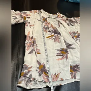 Free People Floral Print Tunic Top - Cream and Pink thumbnail 11