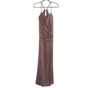 ✨Azazie Eilish Stretch Dusty Rose A-Line Pleated Stretch Chiffon Sz A2 Dress✨ thumbnail 7