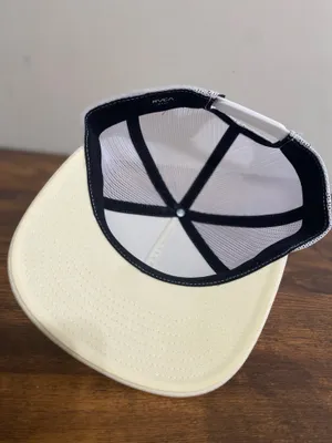 RVCA White Mesh Trucker Hat with Gold/Black Sunrise Patch thumbnail 3