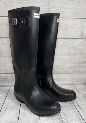 Hunter Original Women's Tall Rain Boots, US Size 8 m/9 F Black thumbnail 1