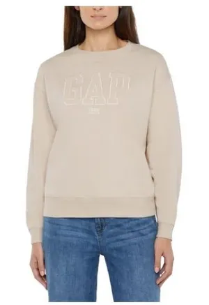 NWT Gap Women's Logo Crewneck Sweatshirt Cream Large thumbnail 1