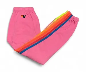 Aviator Nation Pink Rainbow 5 Stripe Sweatpants thumbnail 1