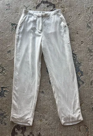 Abercrombie White Linen Pants thumbnail 1