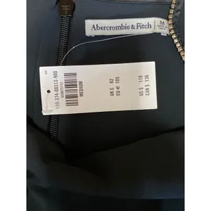 NEW Abercrombie & Fitch Black Satin Rhinestone Mini Cami Tank Shift Slip Dress M thumbnail 5